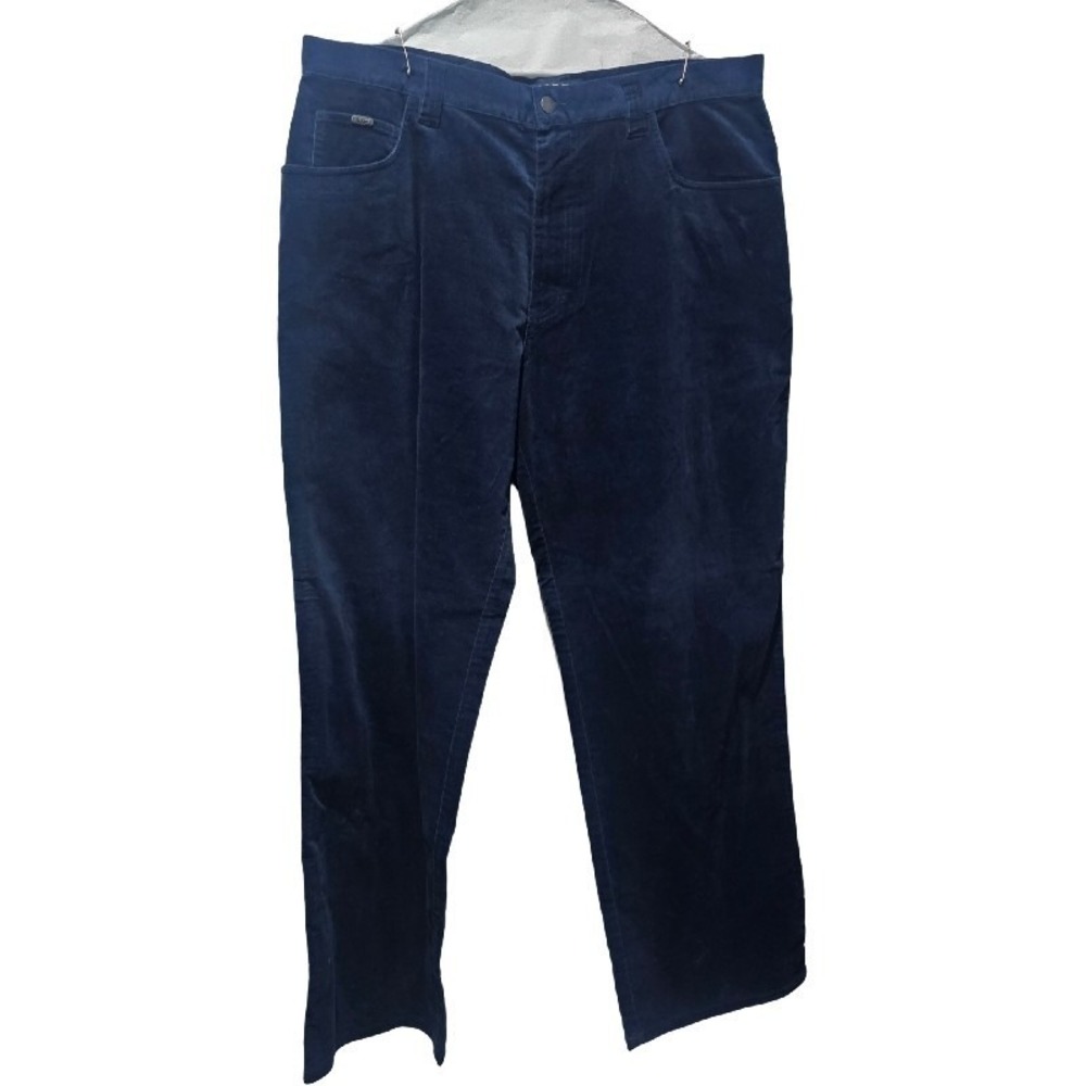 ENYCE Straight Leg Pants Mens 38 Navy Blue Velvet Velour Brushed Cotton Y2K